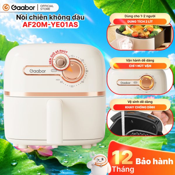 Nồi chiên không dầu mini Gaabor AF20M-YE01S 2 L 900 W