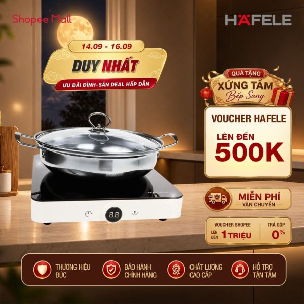 [Tặng kèm nồi lẩu] Bếp từ đơn Hafele HSI-21FW