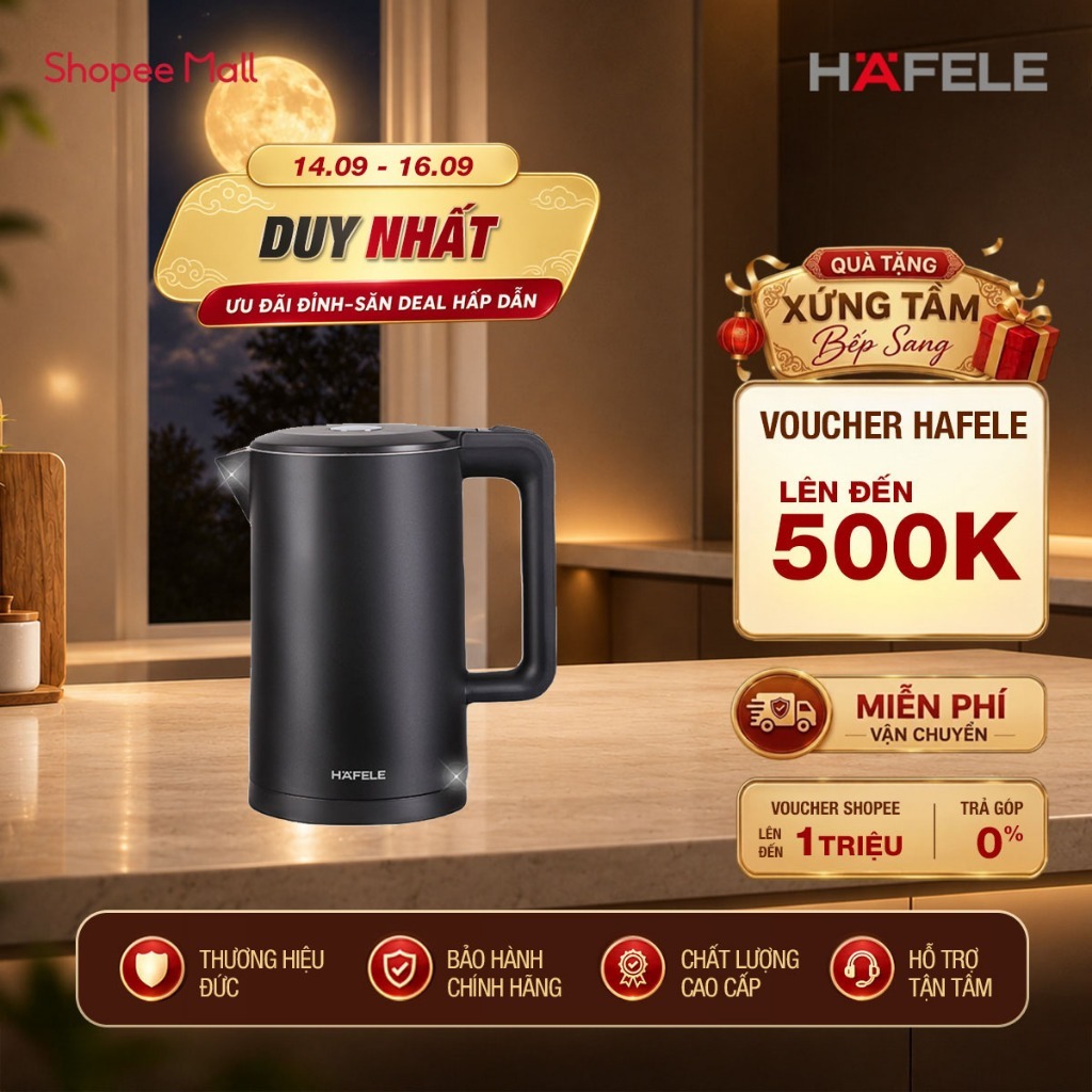 Ấm đun siêu tốc KETTLE Hafele HS-K1705DB 535.43.548