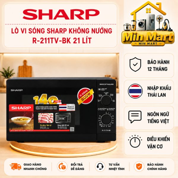 Lò Vi Sóng Sharp 20 Lít Không Nướng: Cam Kết Chính Hãng, Hàng Mới Đập Hộp, Bảo Hành 12 Tháng