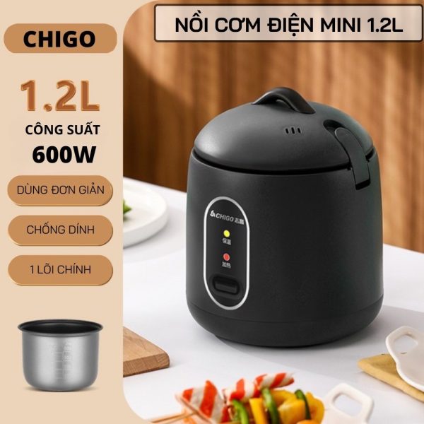 Bảo hành 12 tháng - Nồi cơm điện đa năng Chigo dung tích 1,2 lít - Hàng chính hãng