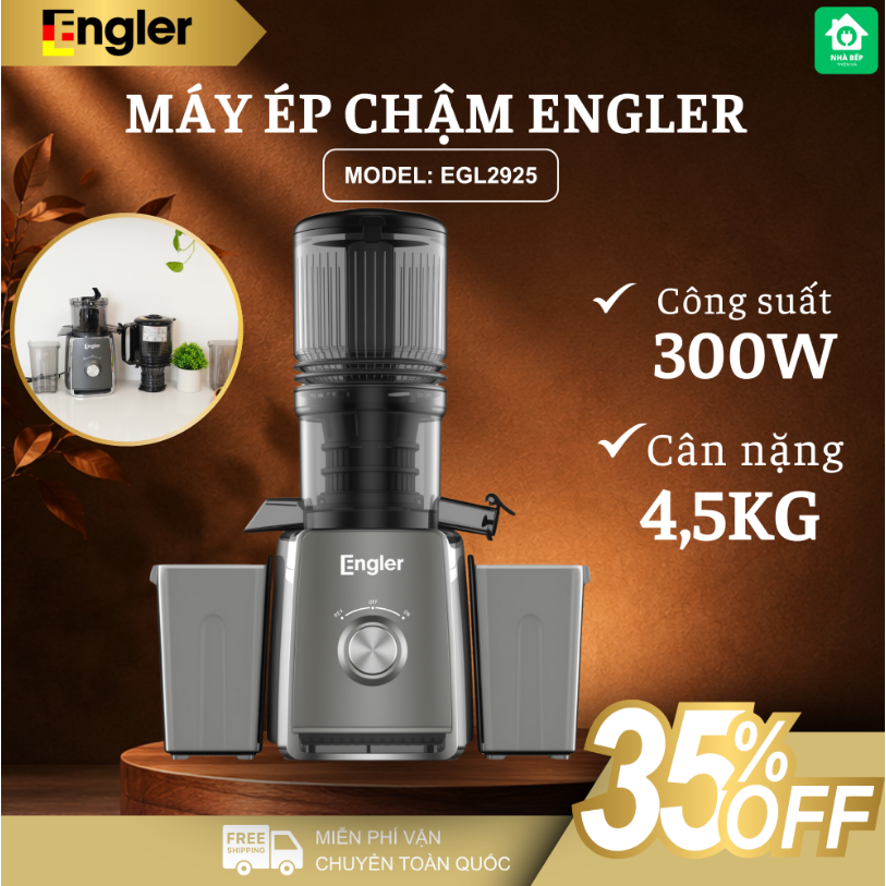 Máy Ép Chậm Engler EGL2925 Công Suất Lớn 250W Tiết Kiệm Điện, Ép Kiệt Bã 98% – Nhà Bếp Thiên Hà